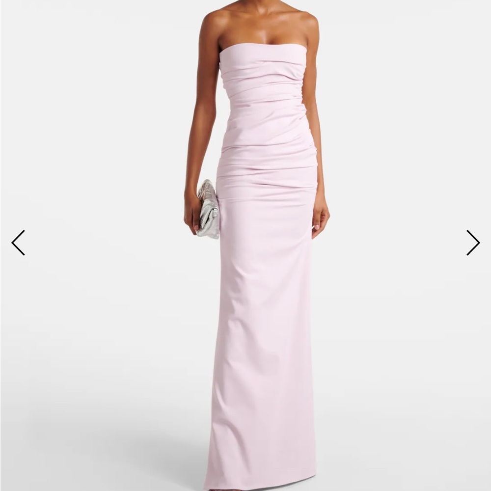 Elegant Strapless Pink Evening Gown